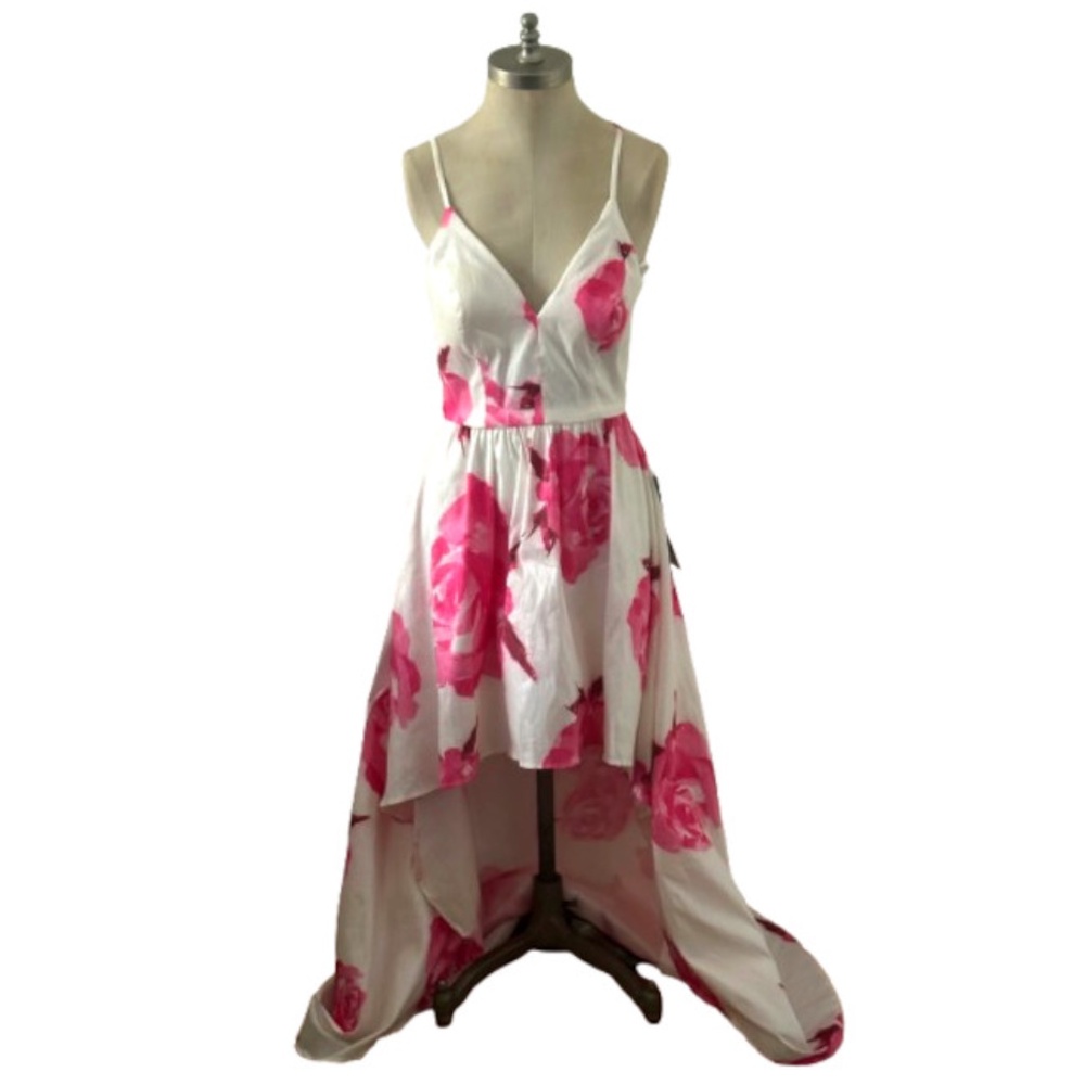 NWT B Smart Cream Floral Print High Low Special Occassion Dress 11
